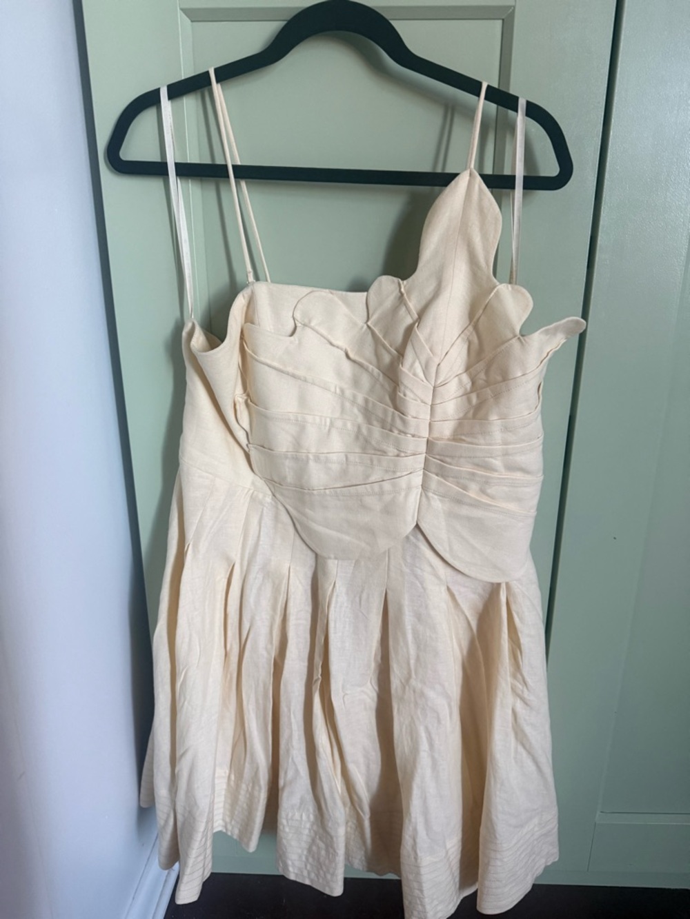 FARM Rio Scalloped One-Shoulder Yellow Mini Dress - Picture 3 of 5